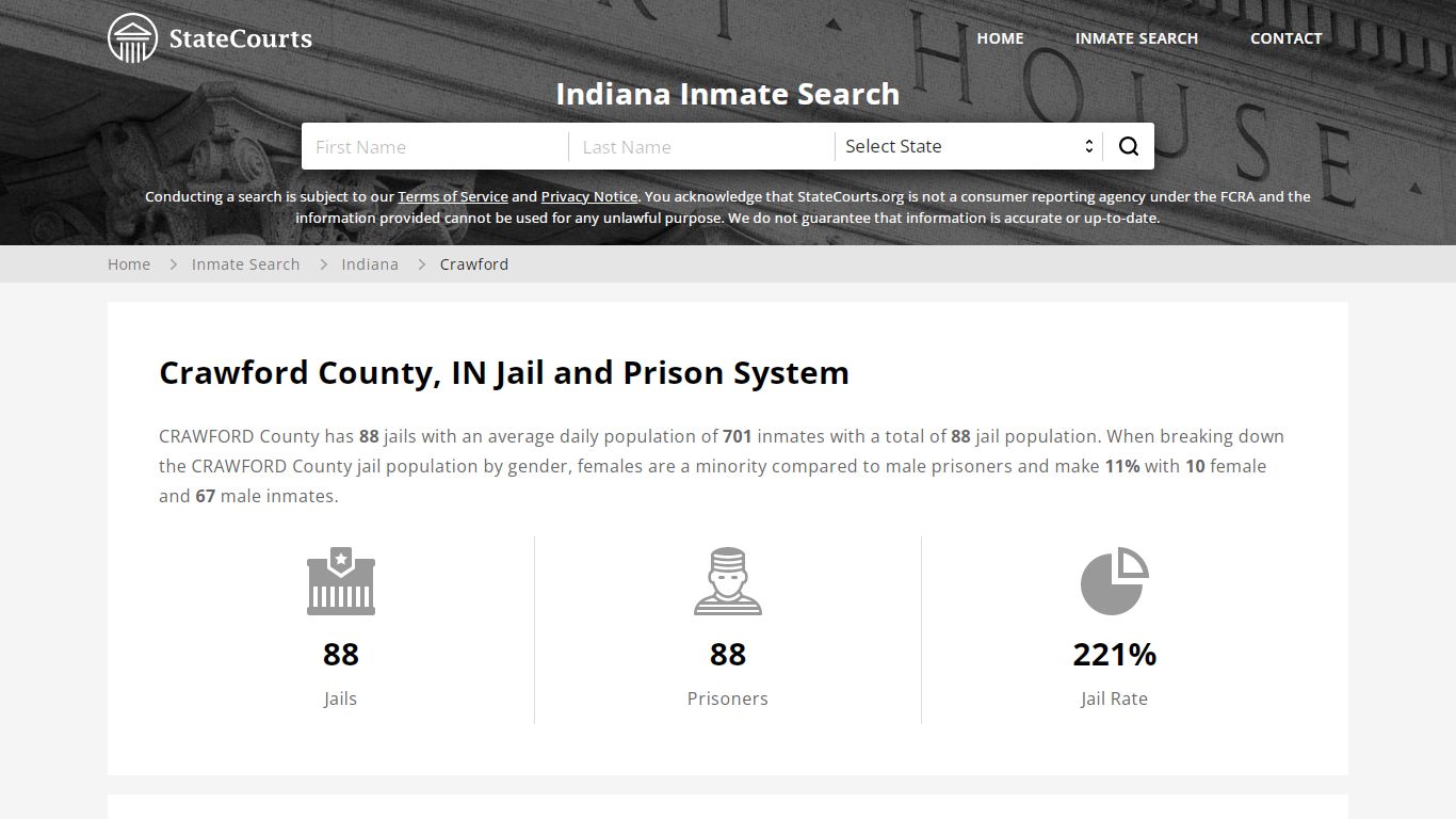 Crawford County, IN Inmate Search - StateCourts